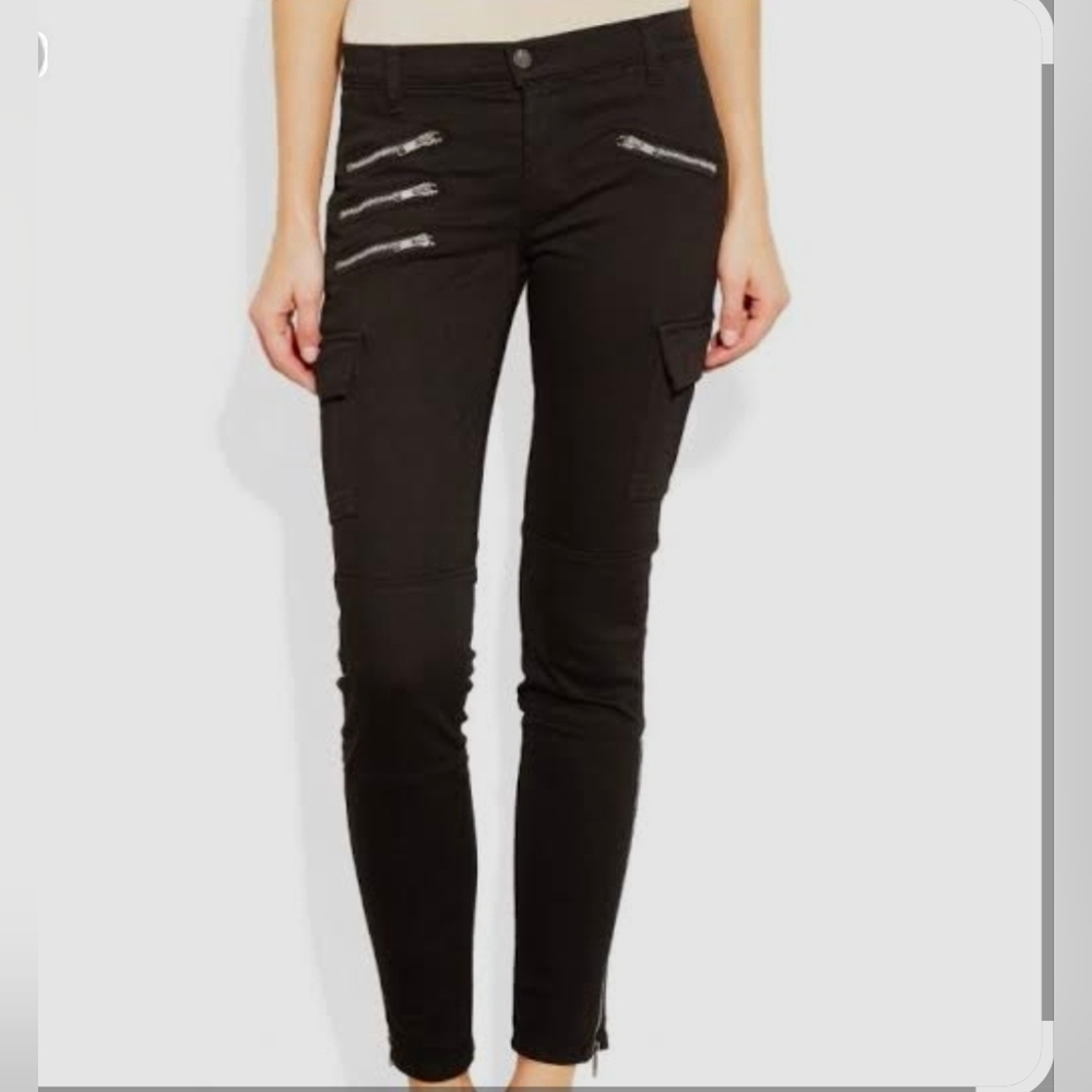 J BRAND Black Zipper cargo Skinny Jeans